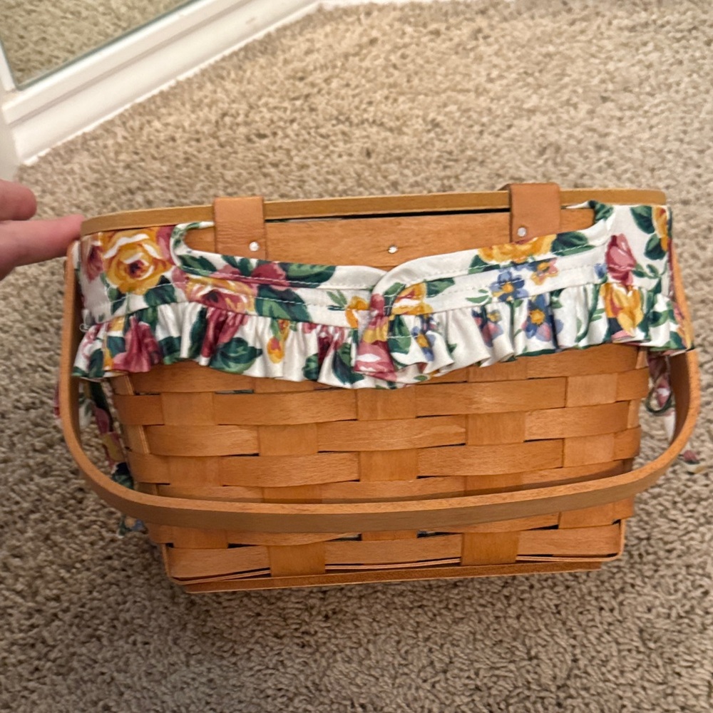Longaberger Basket with Floral Trim - Picture 6 of 9